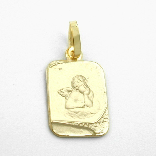 Kinder Schutzengel Echt Gold 333 mit Namen Gravur und Kette Silber 925 vergoldet 