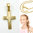 Echt Gold 585 Taufe Erst- Kommunion Kreuz mit Kette Echt Silber 925 verg. Vario 42-40 cm