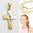 Echt Gold 333 Kinder Kommunion Taufe Zirkonia Kreuz Vario Kette 925 VG 42-40 cm
