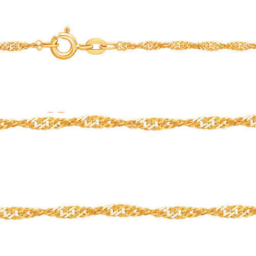 Juwelier Singapur Hals Kette Stärke 1,8 mm aus Echt Gold 585 Gelbgold 14 Kt Neu